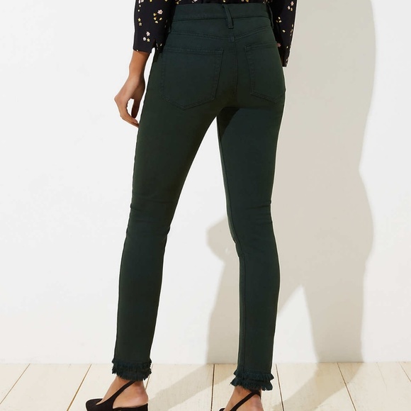 NWT LOFT Modern Double Frayed Skinny Crop Jeans - Picture 5 of 8